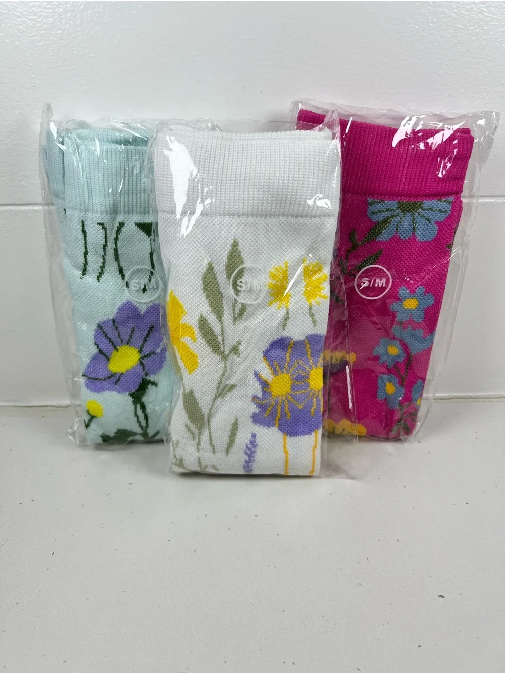 NWT Floral Compression Socks S/M Set of 3 Unisex Knee High Support Socks